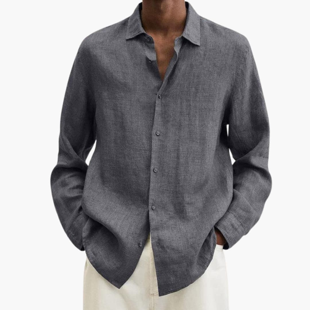 Men's Long Sleeve Button-Down Shirt Classic Fit