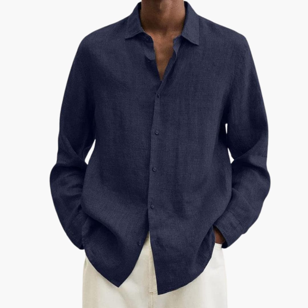 Men's Long Sleeve Button-Down Shirt Classic Fit - VibreMode