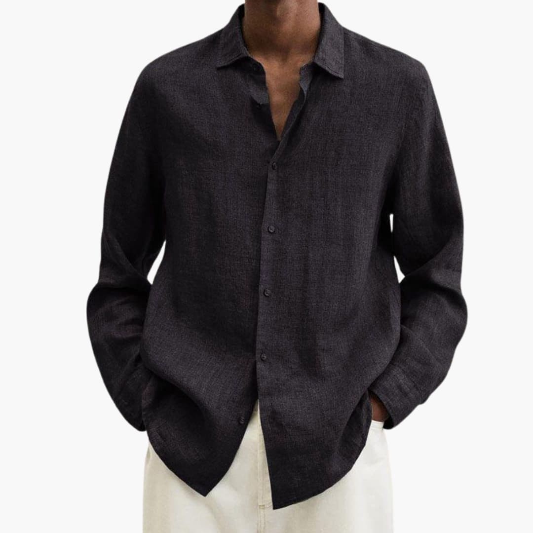 Men's Long Sleeve Button-Down Shirt Classic Fit