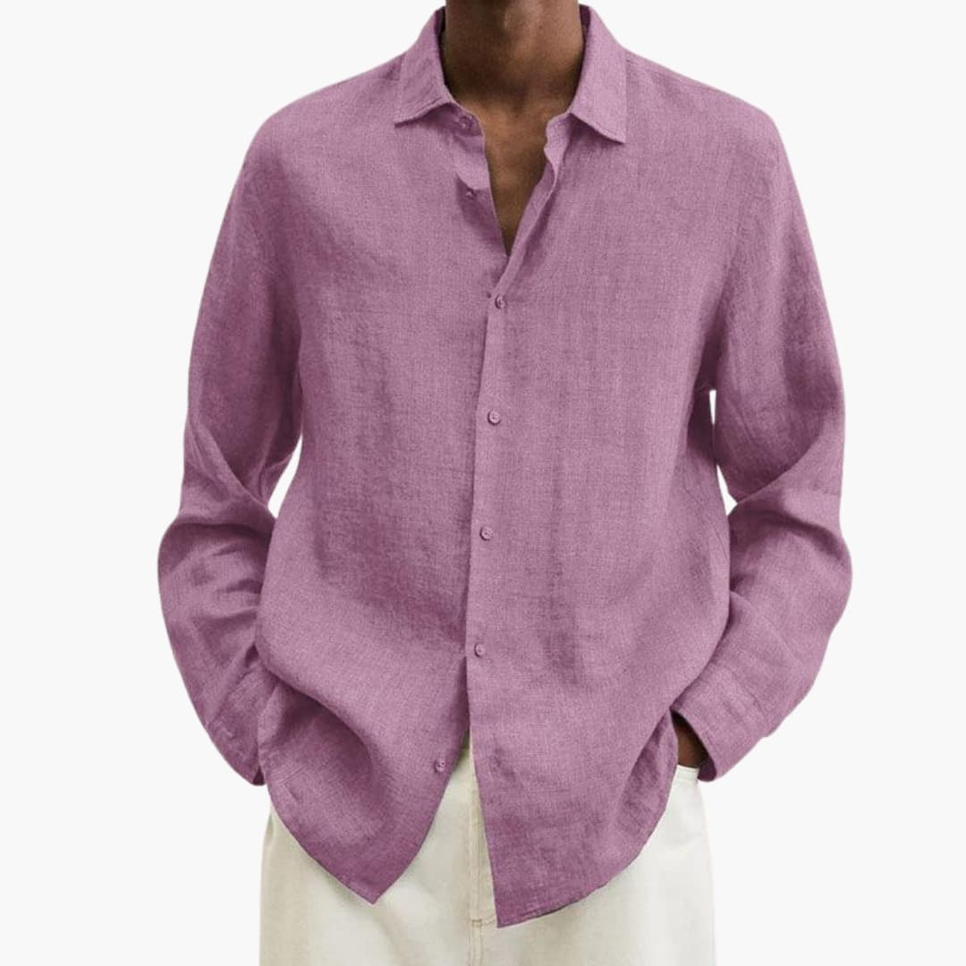 Men's Long Sleeve Button-Down Shirt Classic Fit