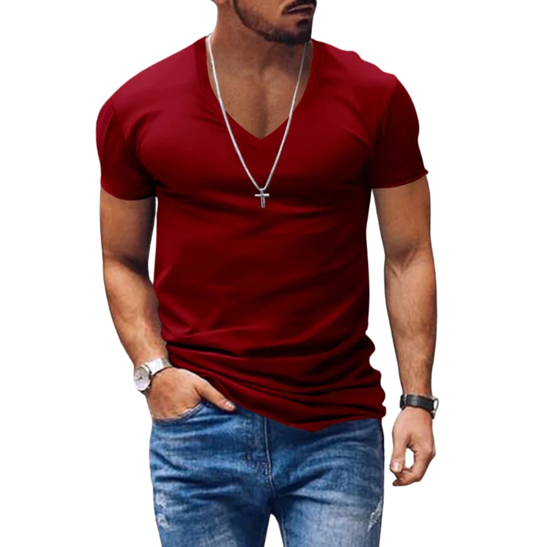 Men's Classic V-Neck Short Sleeve T-Shirt