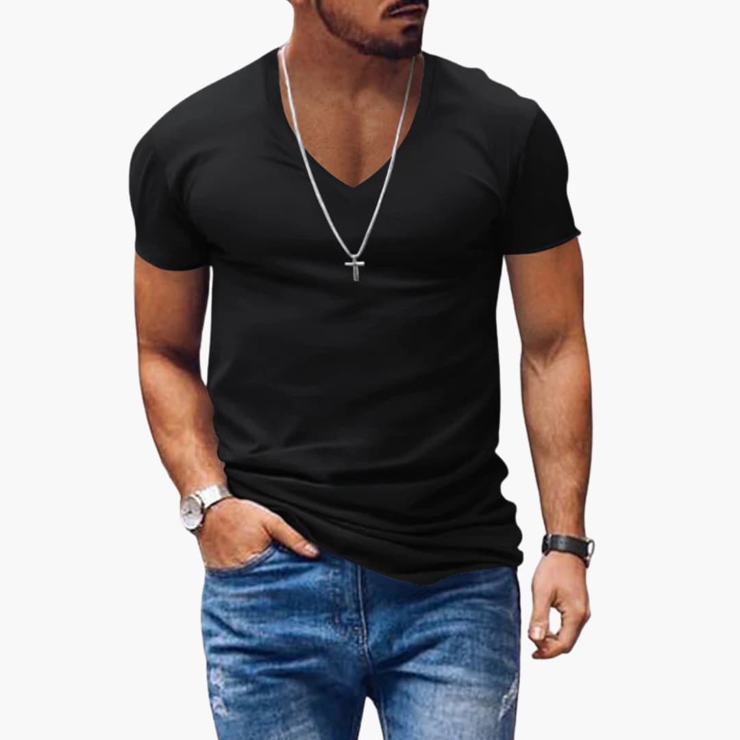 Men's Classic V-Neck Short Sleeve T-Shirt - VibreMode