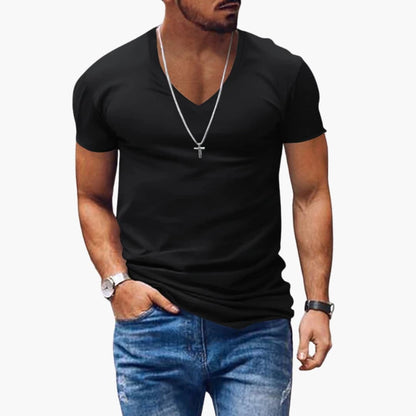Men's Classic V-Neck Short Sleeve T-Shirt - VibreMode