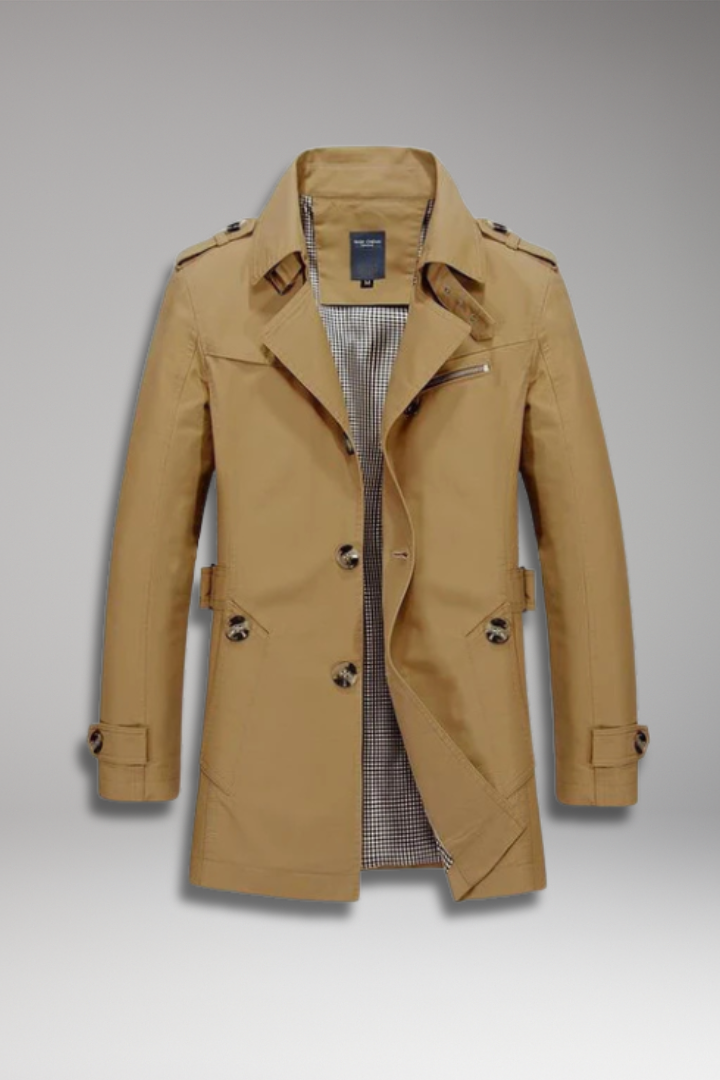 Men's Button Coat Lined Interior - VibreMode