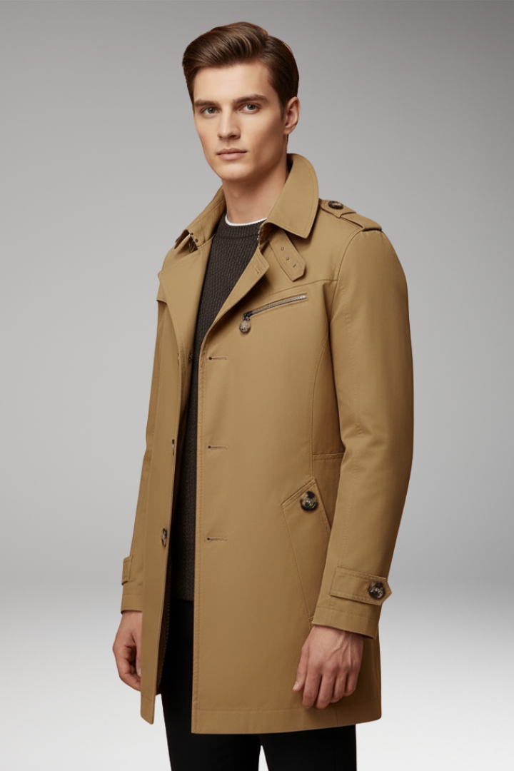 Men's Button Coat Lined Interior