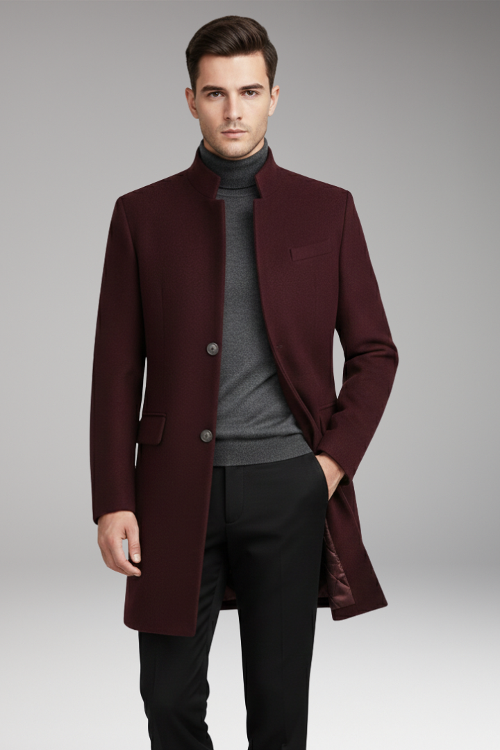 Men's Quilted Coat Stand-Up Collar