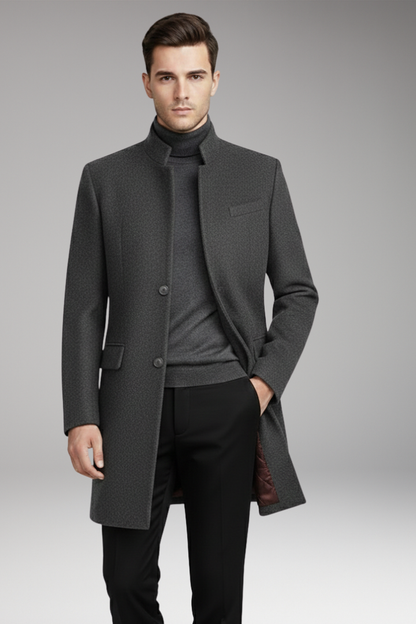 Men's Quilted Coat Stand-Up Collar