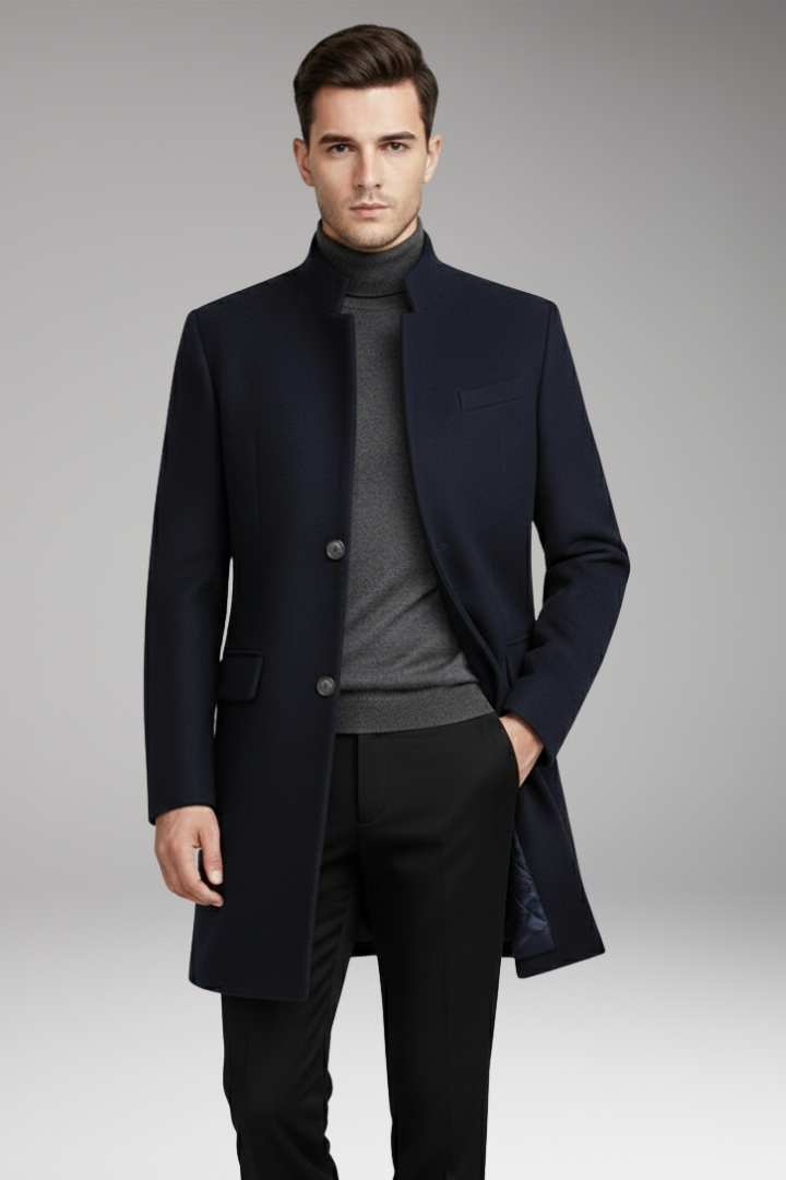 Men's Quilted Coat Stand-Up Collar