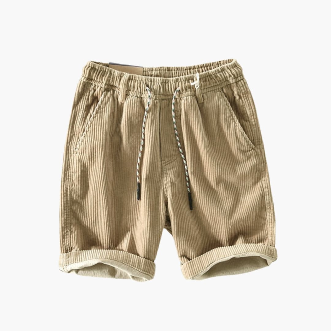 Men's Corduroy Shorts Elastic Waistband