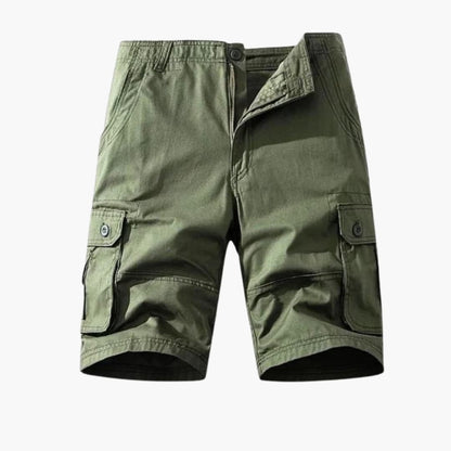 Men's Cotton Cargo Shorts Belted Flap Pockets
