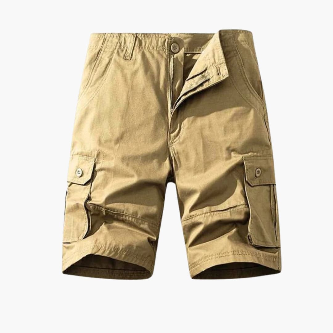 Men's Cotton Cargo Shorts Belted Flap Pockets - VibreMode