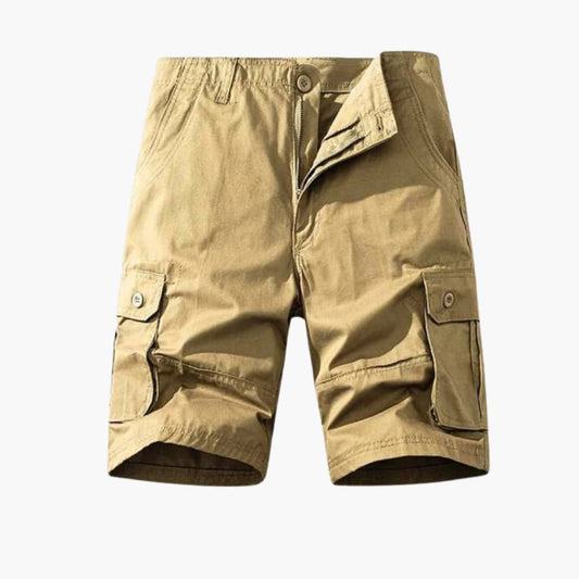 Men's Cotton Cargo Shorts Belted Flap Pockets - VibreMode