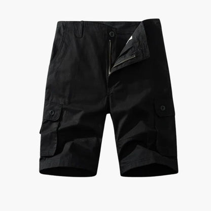 Men's Cotton Cargo Shorts Belted Flap Pockets