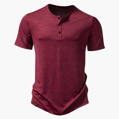 Men's Cotton Short Sleeve Henley Shirt