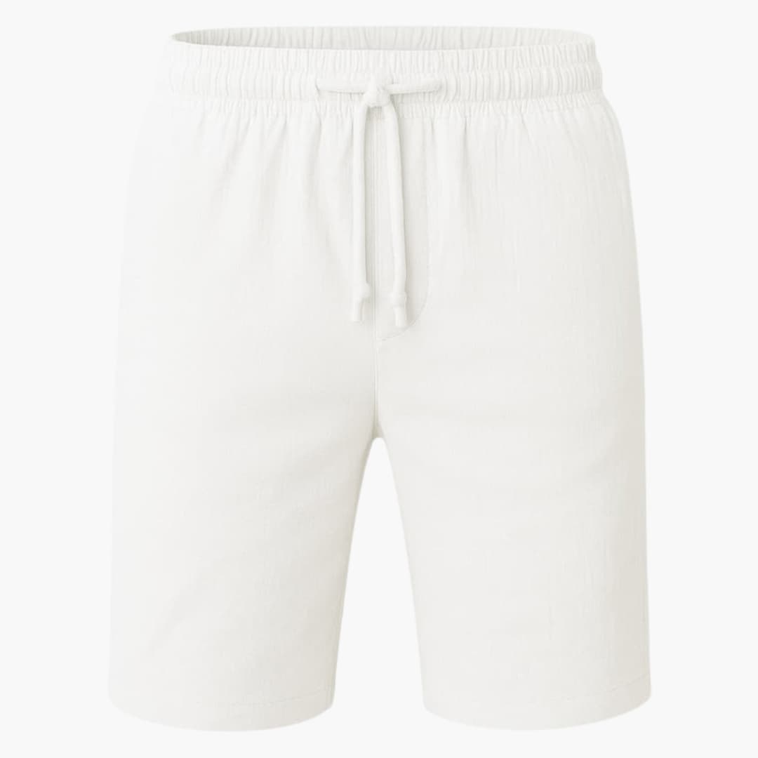 Men's Cotton Linen Shorts Elastic Waistband - VibreMode