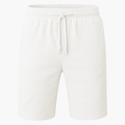 Men's Cotton Linen Shorts Elastic Waistband - VibreMode