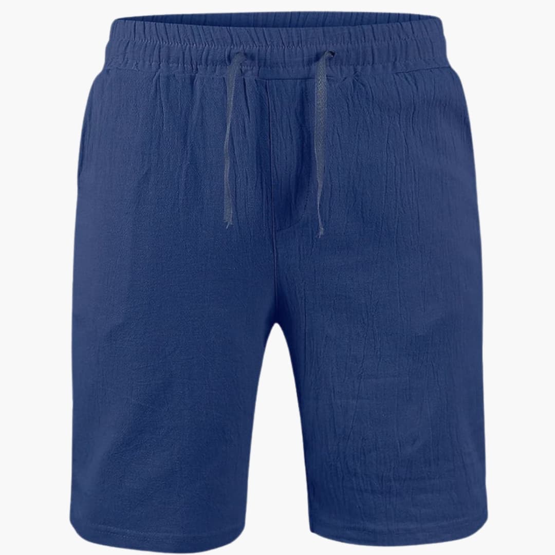 Men's Cotton Linen Shorts Elastic Waistband