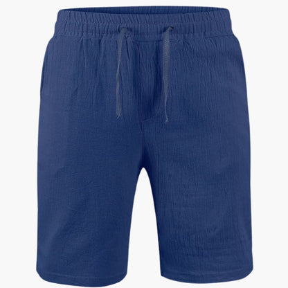 Men's Cotton Linen Shorts Elastic Waistband