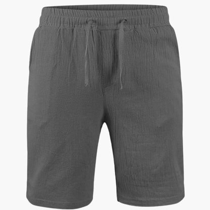 Men's Cotton Linen Shorts Elastic Waistband