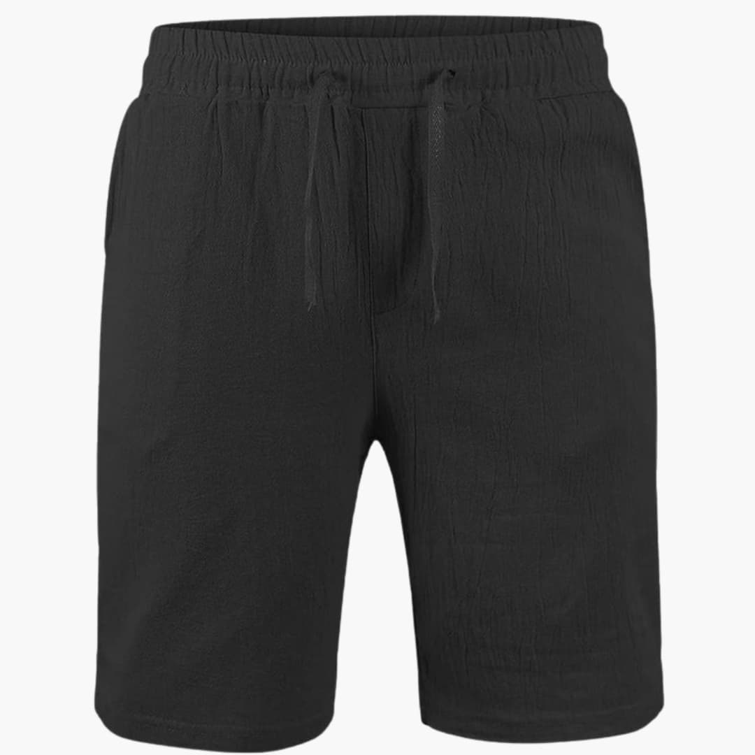 Men's Cotton Linen Shorts Elastic Waistband