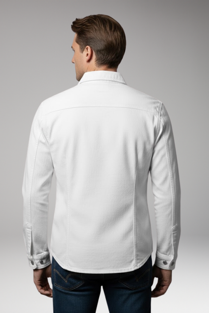 Men's Denim Bomber Jacket Long Sleeves