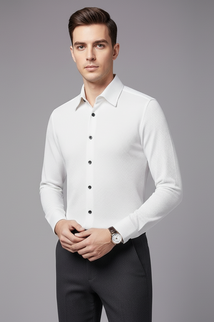 Men's Textured Button Down Shirt