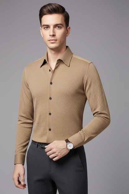 Men's Textured Button Down Shirt