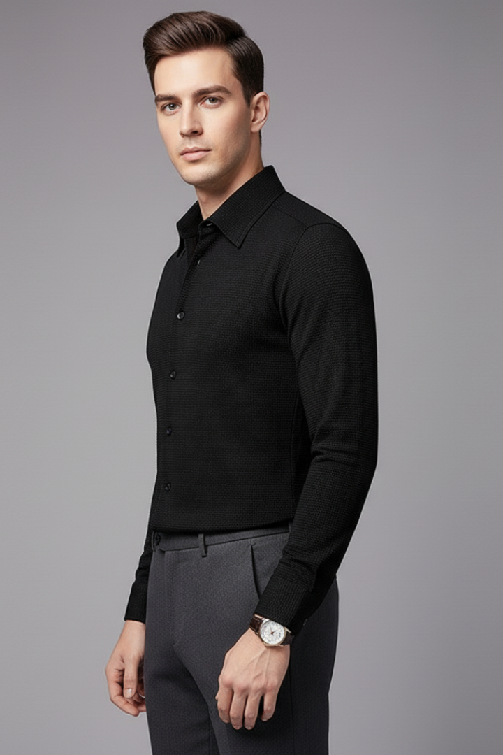 Men's Textured Button Down Shirt