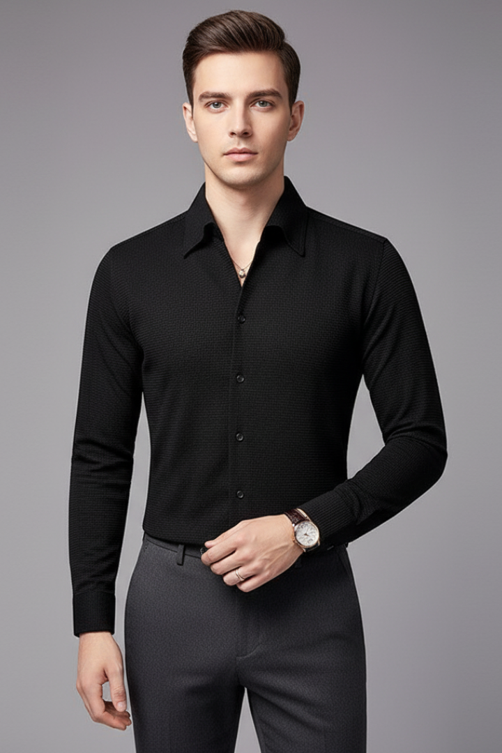 Men's Textured Button Down Shirt