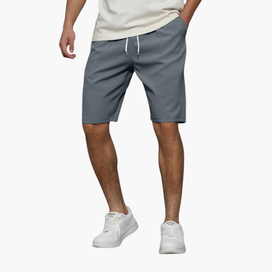 Men's Elastic Waist Shorts with Pockets - VibreMode