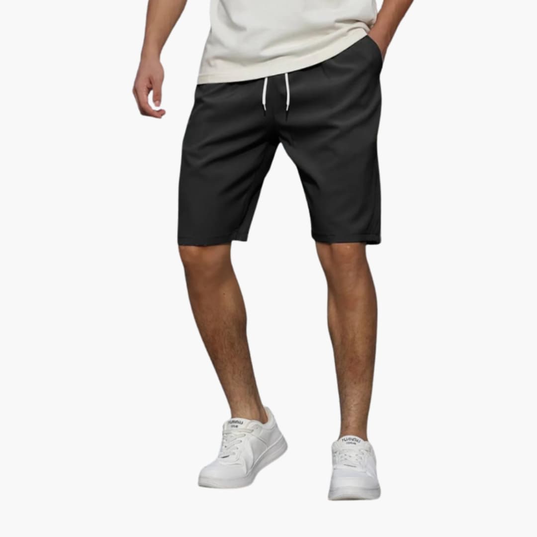 Men's Elastic Waist Shorts with Pockets