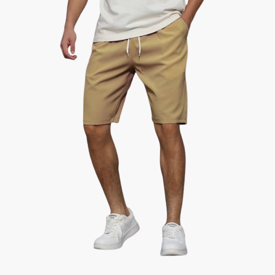 Men's Elastic Waist Shorts with Pockets