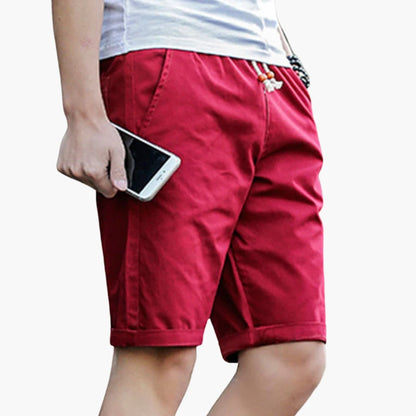 Men's Elastic Waist Shorts with Pockets
