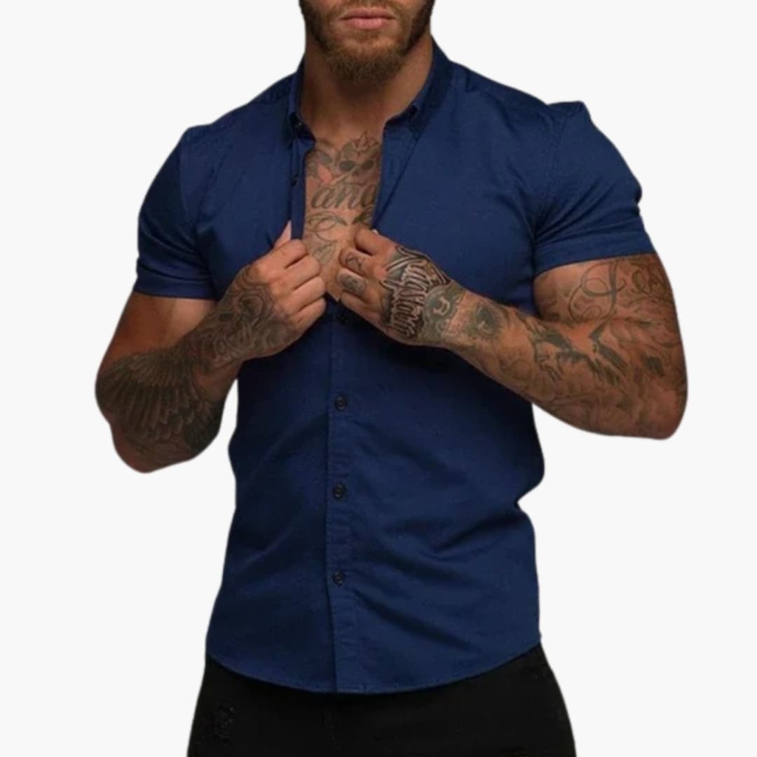 Men's Slim Fit Short Sleeve Dress Shirt