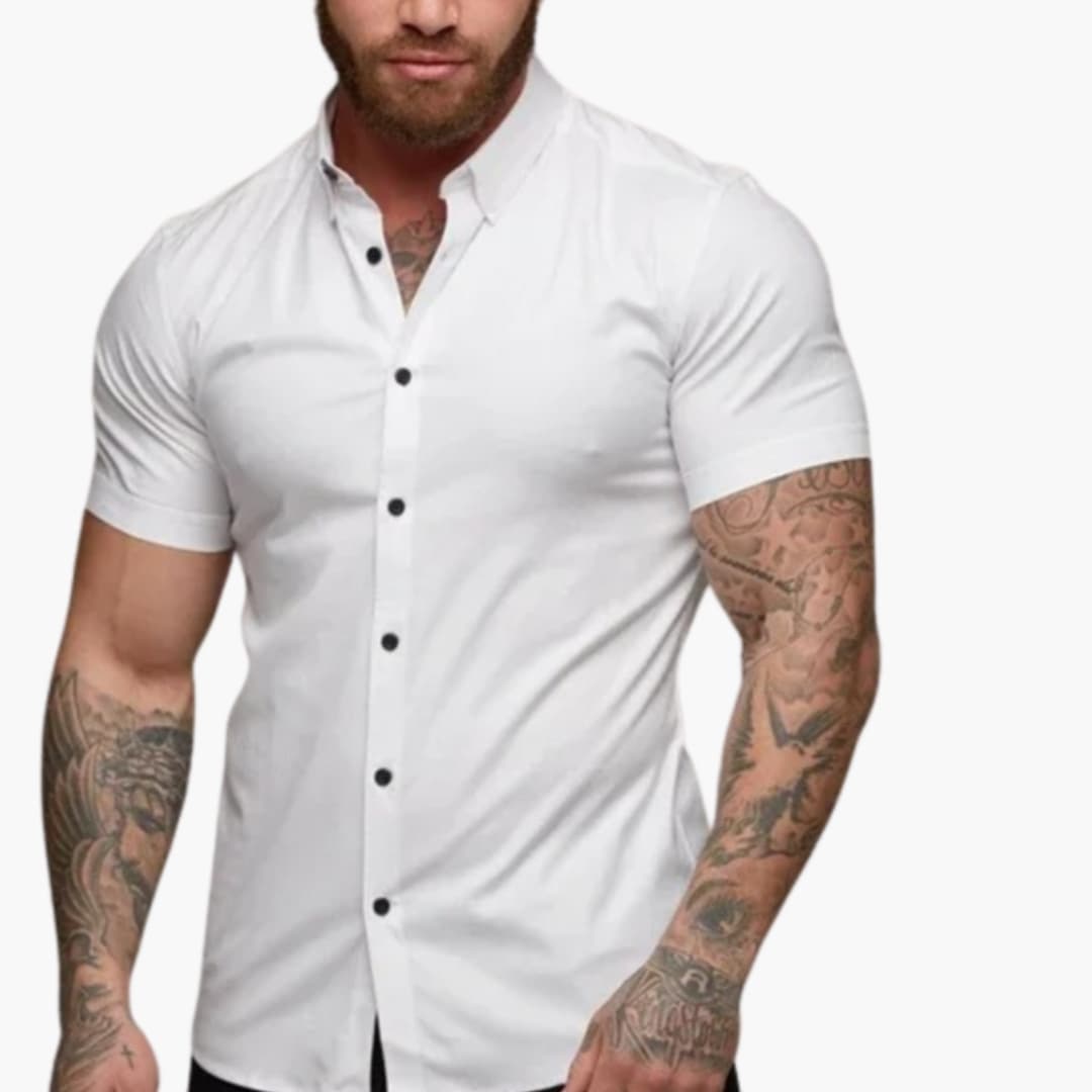 Men's Slim Fit Short Sleeve Dress Shirt