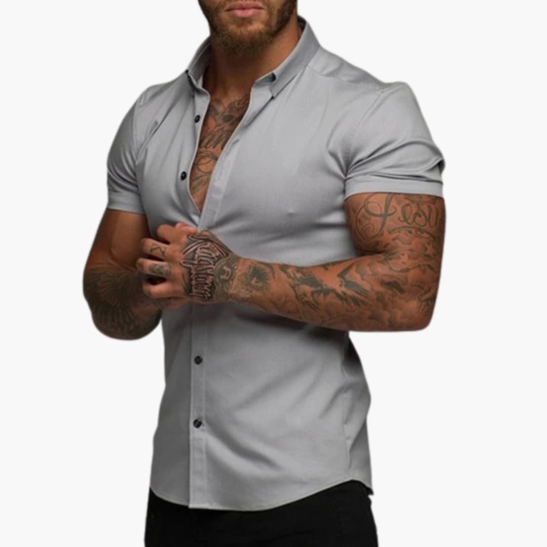 Men's Slim Fit Short Sleeve Dress Shirt
