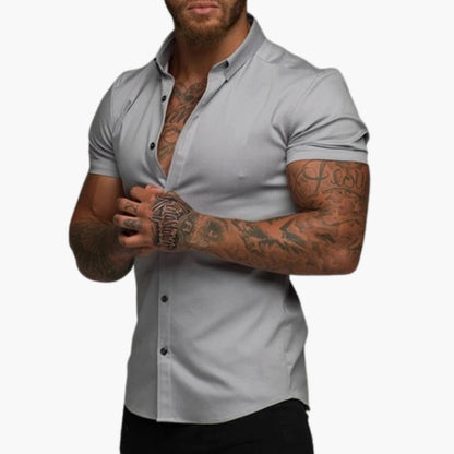 Men's Slim Fit Short Sleeve Dress Shirt