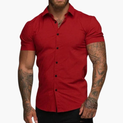 Men's Slim Fit Short Sleeve Dress Shirt
