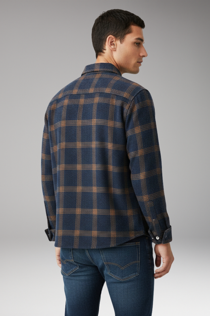 Men's Flannel Long Sleeve Shirt Classic Collar
