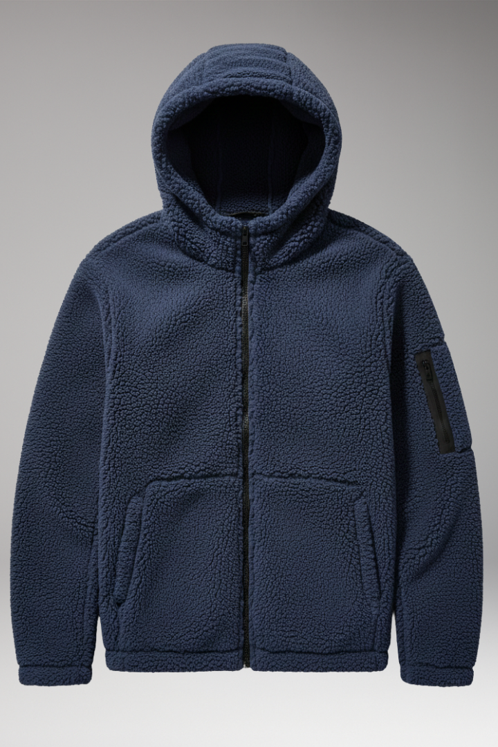 Men's Fleece Hooded Jacket Zip Pocket - VibreMode