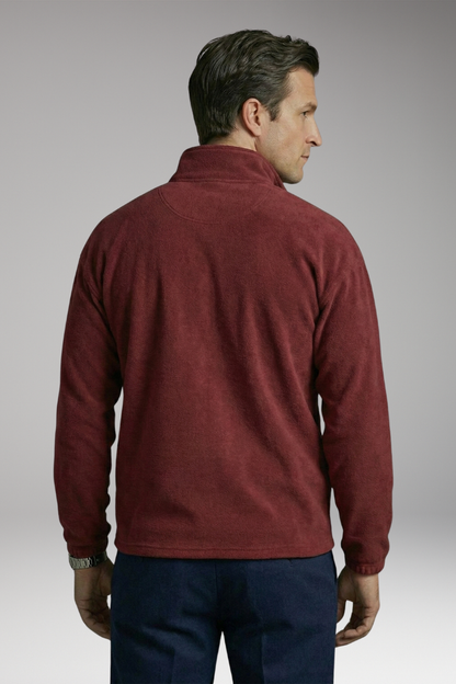 Men's Fleece Pullover Ribbed Cuffs Stand Collar