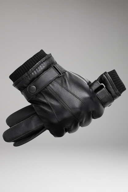 Men's Winter Gloves Adjustable Strap Ribbed Cuff - VibreMode
