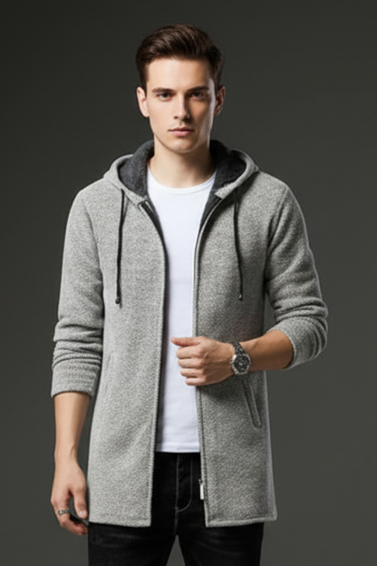 Men's Hooded Jacket Full Zip Lined Interior