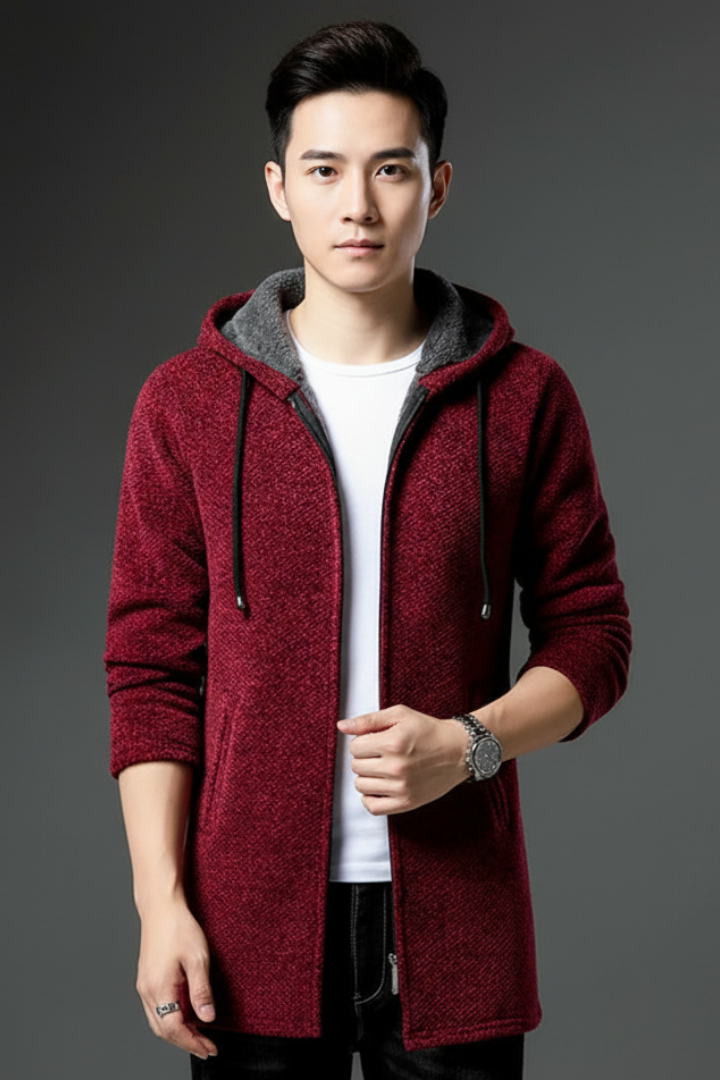 Men's Hooded Jacket Full Zip Lined Interior