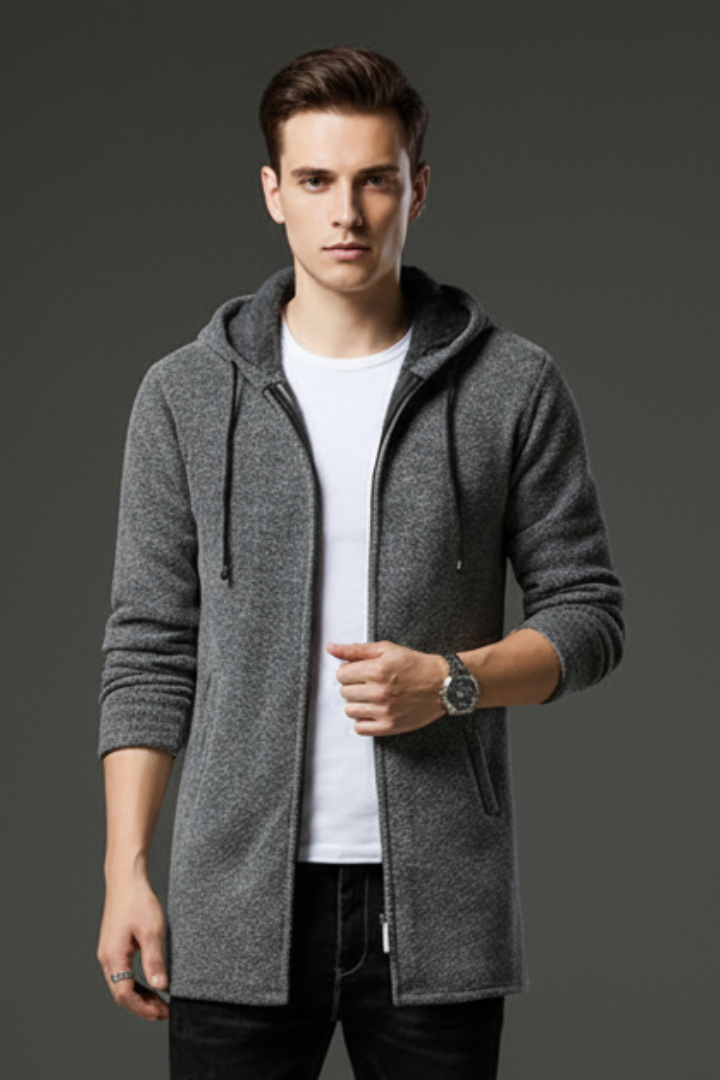 Men's Hooded Jacket Full Zip Lined Interior