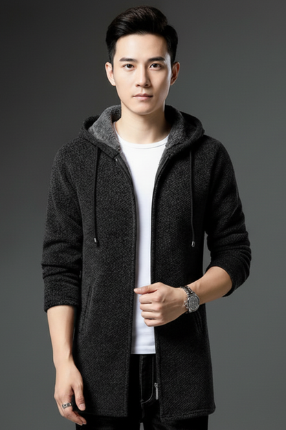 Men's Hooded Jacket Full Zip Lined Interior