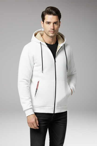 Men's Hooded Zip Jacket with Front Pockets