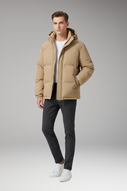 Men's Hooded Zip Jacket Welt Pockets