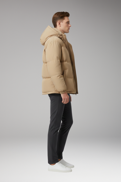 Men's Hooded Zip Jacket Welt Pockets