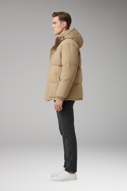 Men's Hooded Zip Jacket Welt Pockets